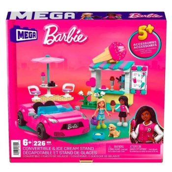 Barbie Mega Klocki Kabriolet i stoisko z lodami